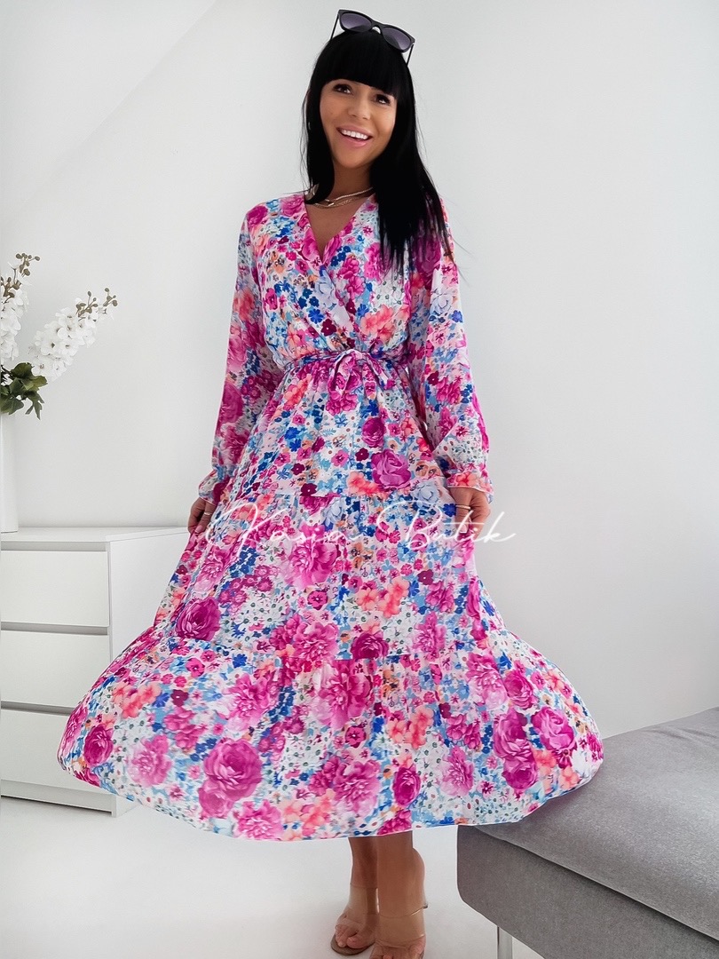 Sukienka Maxi Susi Pink Peony - polecana również dla kobiet w ciąży - produkt włoski zdjęcie 1