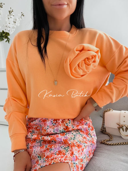 Bluza Summer Time Rose Pastelowa Pomarańcz  - polecana również dla kobiet w ciąży - produkt polski zdjęcie 1